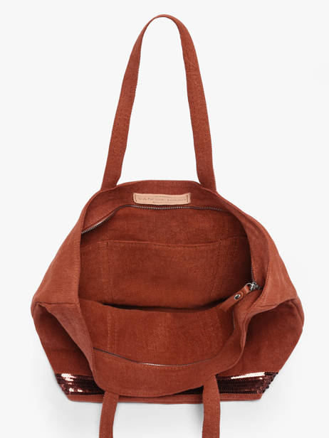 Handtas Met Rits M Le Cabas Linnen Pailletten Vanessa bruno Rood cabas lin 31V40378 ander zicht 2