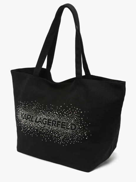 Sac Cabas K/essential Rhinestone Logo Coton Karl lagerfeld Noir k essential B1W50087 vue secondaire 1