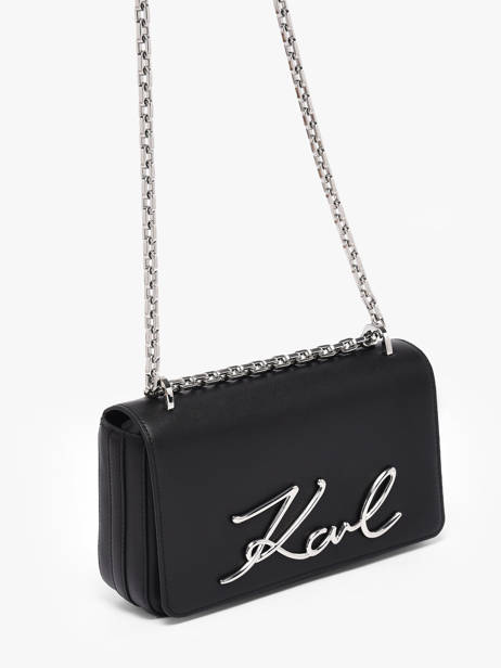 Sac Bandoulière K Signature Cuir Karl lagerfeld Noir k signature B1W30046 vue secondaire 1