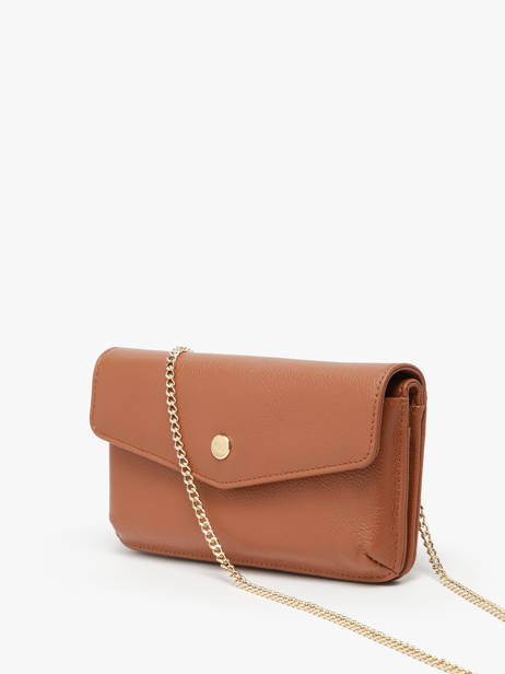 Avondtas Luna Leder Met Schouderriempje Hexagona Bruin luna 688422 ander zicht 1