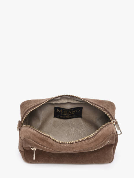 Cross Body Tas Velvet Leder Milano Beige velvet VE25115 ander zicht 3