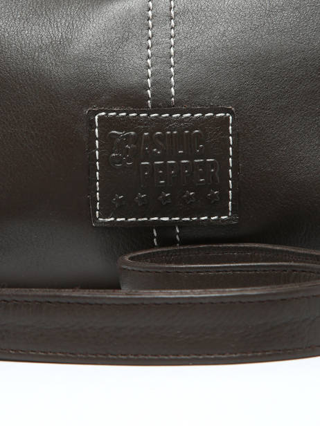 Cross Body Tas Seam Leder Basilic pepper Bruin seam BSEA01 ander zicht 4