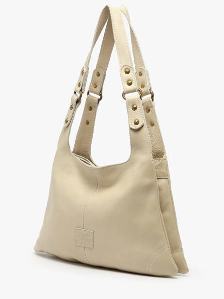 Schoudertas Seam Leder Basilic pepper Beige seam BSEA05 ander zicht 1