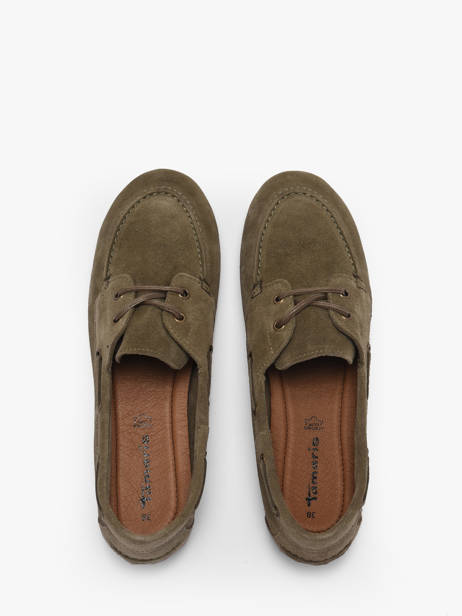 Chaussures Bateau En Cuir Tamaris Vert accessoires 44 vue secondaire 3