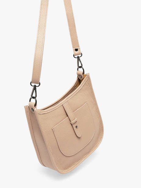 Cross Body Tas Caviar Leder Milano Beige caviar CA25067 ander zicht 2