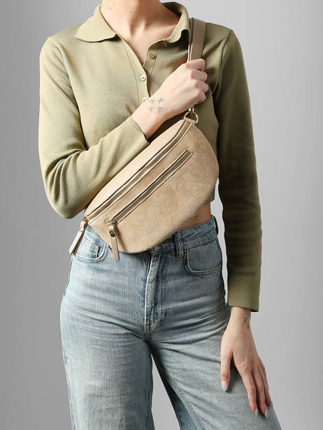 Sac Banane Milano Beige velvet caviar VC24111 vue secondaire 1