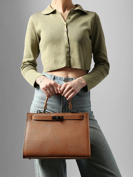 Sac Porté Main Caviar Leder Milano Bruin caviar CA25116 ander zicht 1