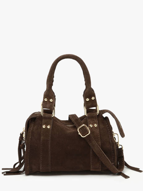 Cross Body Tas Velvet Leder Milano Bruin velvet VE24092O ander zicht 4