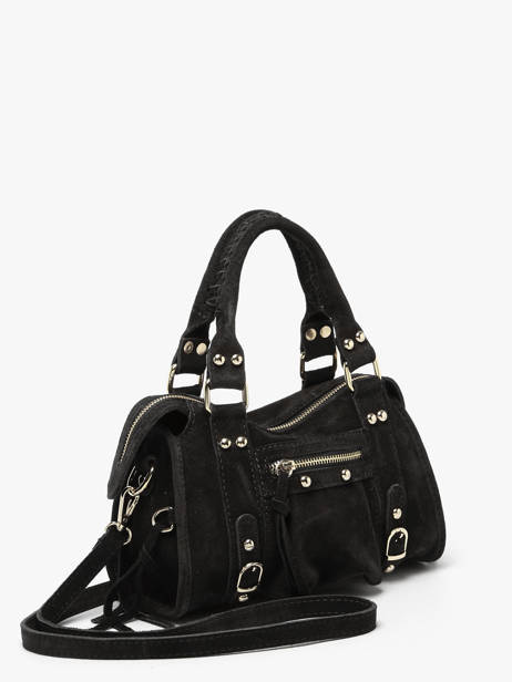 Cross Body Tas Velvet Leder Milano Zwart velvet VE24093O ander zicht 2