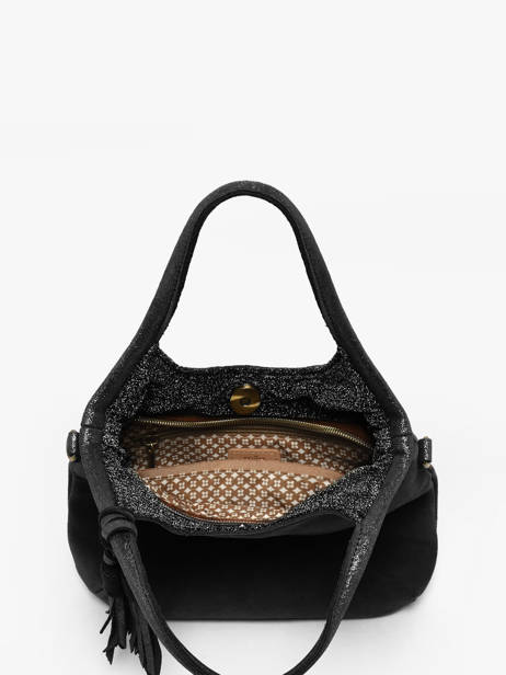 Cross Body Tas Vintage Leder Mila louise Zwart vintage 23059V ander zicht 2