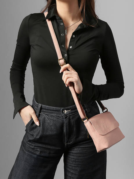Cross Body Tas Soft Mandoline Roze soft MD1309 ander zicht 1