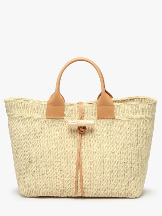 Longchamp Le roseau raphia Sac porté main Beige