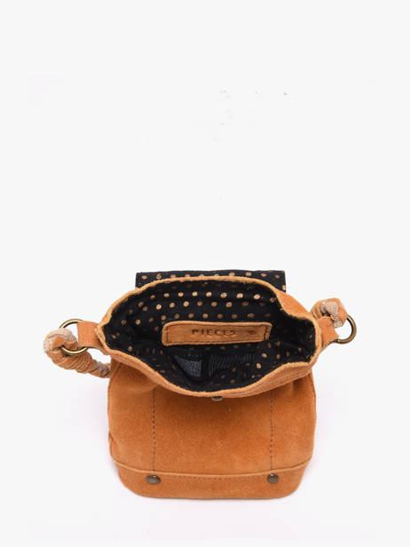 Cross Body Tas Brianna Leder Pieces Oranje brianna 17163616 ander zicht 2