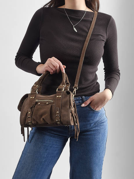 Cross Body Tas Velvet Leder Milano Beige velvet VE24093O ander zicht 1