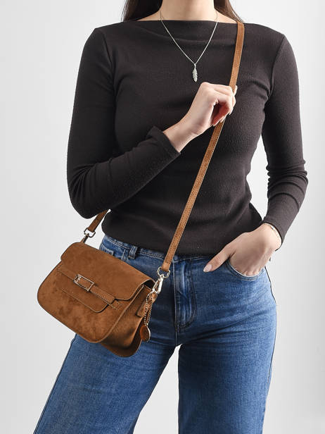 Cross Body Tas Buckle Lulu castagnette Bruin buckle D ander zicht 1