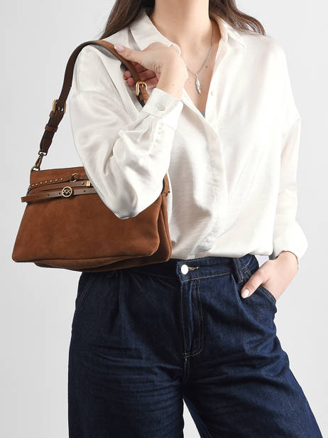 Sac Bandoulière Classic Belt Bag Cuir Pinko Marron love bag soft 6176A0F6 vue secondaire 1