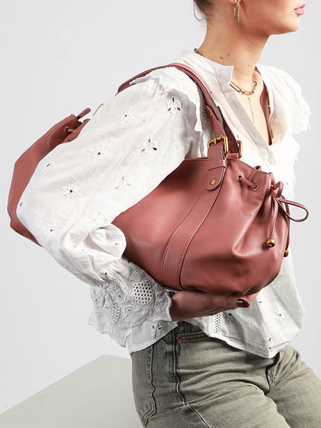 Schoudertas Icone Leder Gerard darel Roze icone DDS01410 ander zicht 1