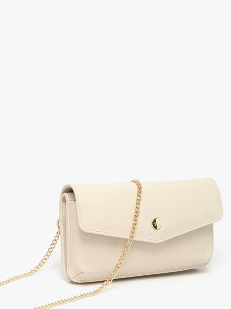 Sac Pochette Luna Cuir Avec Chaînette Amovible Hexagona Beige luna 688422 vue secondaire 1