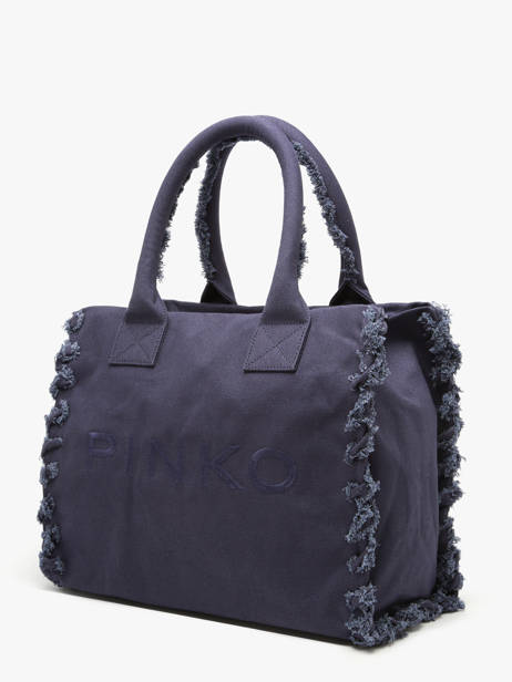 Handtas Logo Shopper Katoen Pinko Blauw logo shopper 6673A3A4 ander zicht 2