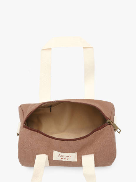 Cross Body Tas Amour Toile Katoen Miniprix Bruin amour toile 8084 ander zicht 2