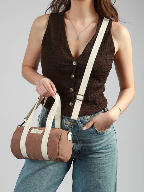 Cross Body Tas Amour Toile Katoen Miniprix Bruin amour toile 8084 ander zicht 1