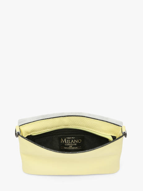 Cross Body Tas Caviar Leder Milano Geel caviar CA22112 ander zicht 3