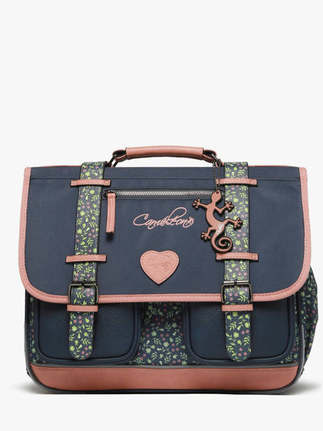 Boekentas 2 Compartimenten Cameleon Blauw vintage fantasy PBVGCA38