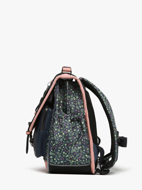 Boekentas 2 Compartimenten Cameleon Blauw vintage fantasy PBVGCA38 ander zicht 2