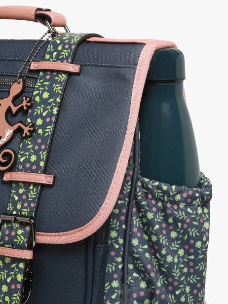 Boekentas 2 Compartimenten Cameleon Blauw vintage fantasy PBVGCA38 ander zicht 5