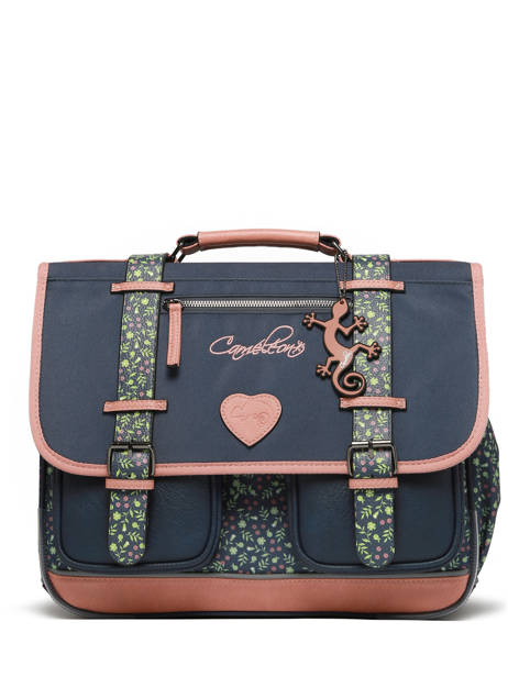 Boekentas 2 Compartimenten Cameleon Blauw vintage fantasy PBVGCA38 ander zicht 7