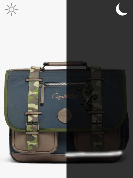 Boekentas 3 Compartimenten Cameleon Blauw vintage urban PBVBCA41 ander zicht 8