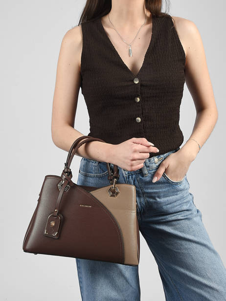 Handtas Saffiano Gallantry Bruin saffiano M9431 ander zicht 1