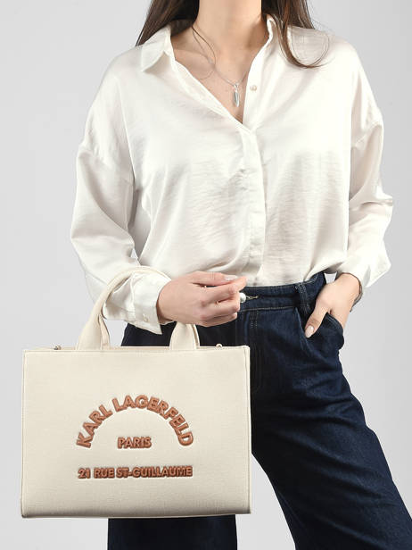 Handtas Rsg Lettering Katoen Karl lagerfeld Beige rsg B2W50010 ander zicht 1