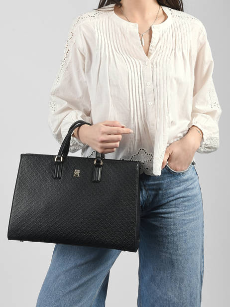 Handtas Th Daily Tommy hilfiger Zwart th daily AW18418 ander zicht 1