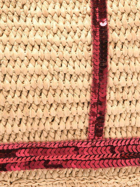 Sac Bandoulière Baby Cabas Raphia Et Paillettes Vanessa bruno Beige cabas raphia 64V40410 vue secondaire 2