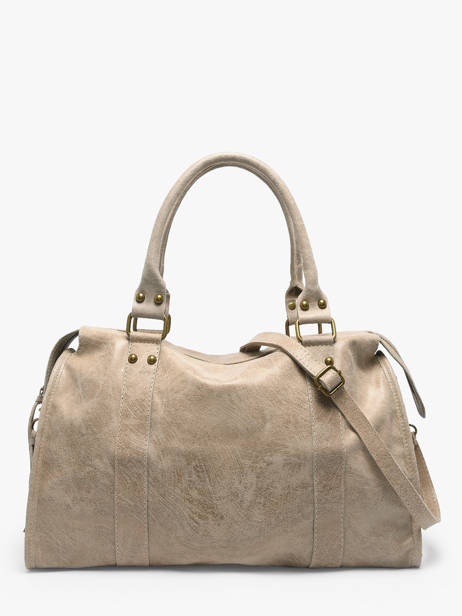 Schoudertas A4 Formaat Spazzolato Leder Milano Beige spazzolato SP24095 ander zicht 4