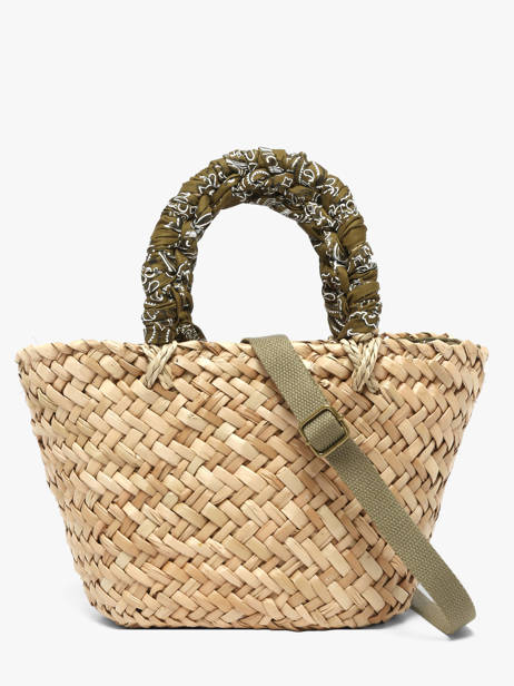 Handtas Bandana Stro Le voyage en panier Groen bandana PM968 ander zicht 3