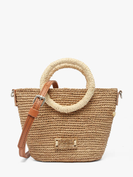 Handtas L'atelier Du Crochet Raphia Le voyage en panier Beige l'atelier du crochet AM831