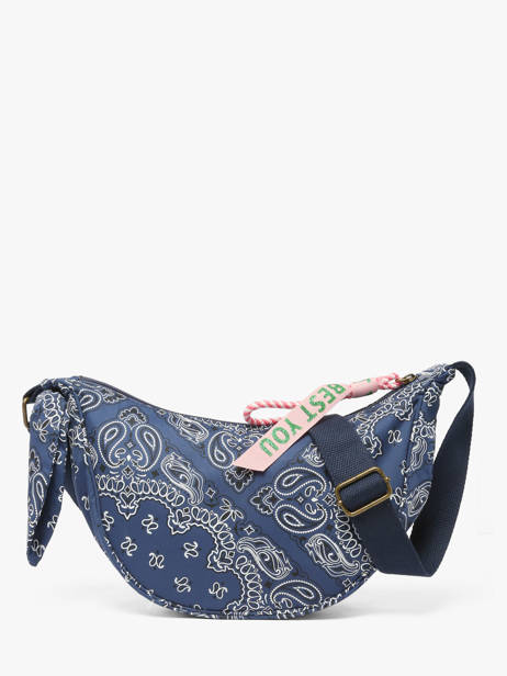 Cross Body Tas Bandana Katoen Le voyage en panier Blauw bandana PM969 ander zicht 3