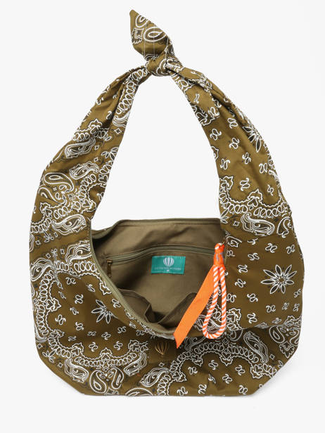 Sac Porté épaule Bandana Coton Le voyage en panier Vert bandana PM970 vue secondaire 3