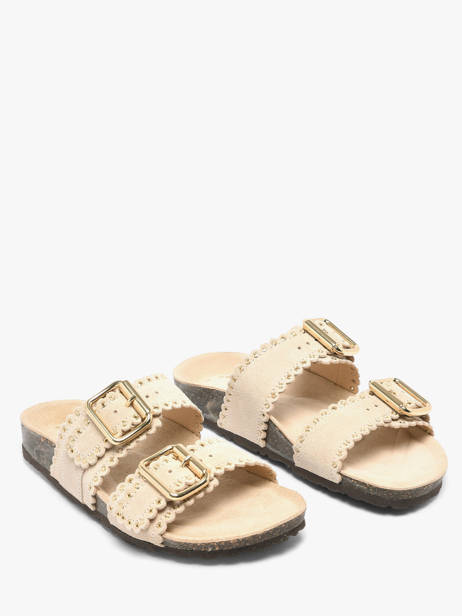 Slippers Met Riempjes Uit Leder Semerdjian Beige women ARIANNA ander zicht 1