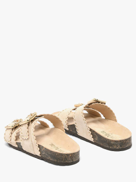 Slippers Met Riempjes Uit Leder Semerdjian Beige women ARIANNA ander zicht 2
