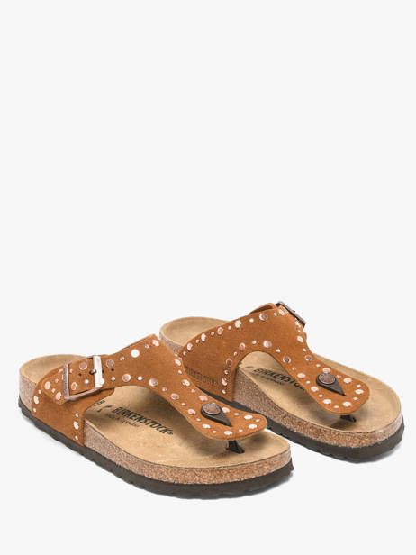 Slippers Uit Leder Birkenstock Bruin women 1031733 ander zicht 1