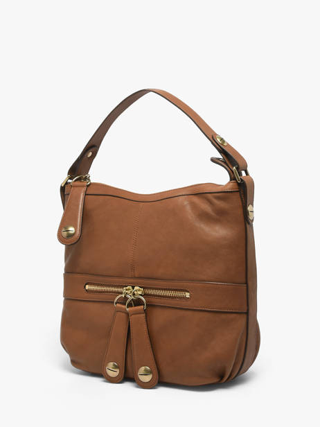 Schoudertas Nomade Leder Gerard darel Bruin midday B402 ander zicht 2