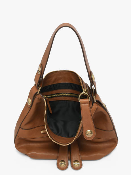 Schoudertas Nomade Leder Gerard darel Bruin midday B402 ander zicht 3