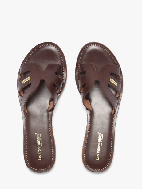 Slippers Damia Uit Leder Les tropeziennes Bruin women DAMIA ander zicht 3