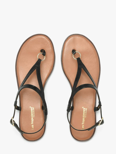 Open Sandalen Uit Leder Les tropeziennes Zwart women HATOME ander zicht 3