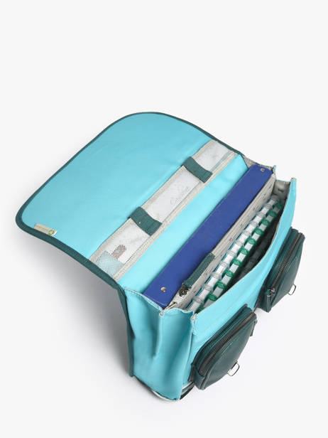 Boekentas 2 Compartimenten Cameleon Blauw vintage urban PBVBCA35 ander zicht 3