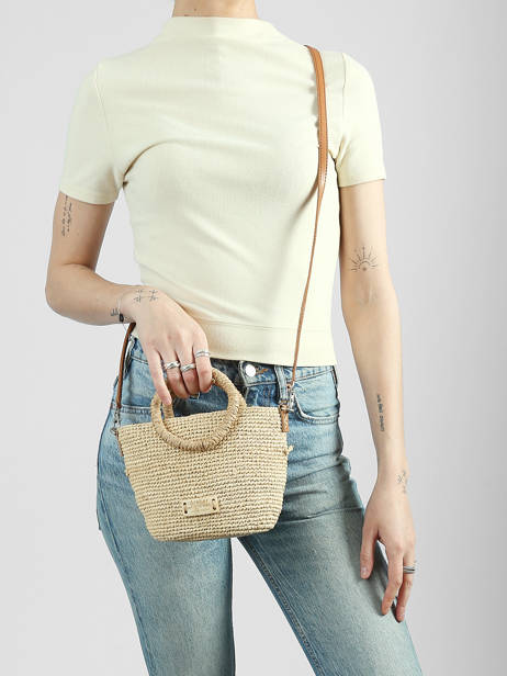 Handtas L'atelier Du Crochet Raphia Le voyage en panier Beige l'atelier du crochet AM831 ander zicht 1