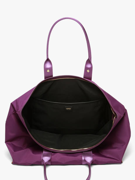 Sac Cabas Zippé L Mistral Rollable Nylon Et Cuir Lancel Violet mistral A13996 vue secondaire 3
